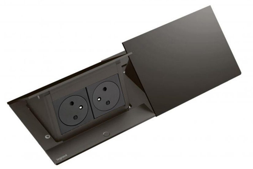 Pop-up blok INCARA 4x zásuvka 250V, (proti sobě), barva černá, kabel 2m