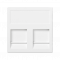 Kryt datové zásuvky K45 keystone dvojitá plochá univerzální s kryty 45×45mm čistě bílá