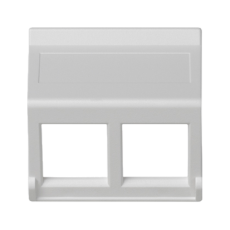 Kryt datové zásuvky K45 pro adaptéry MD dvojitá bez krytu šikmá 45×45mm čistě bílá