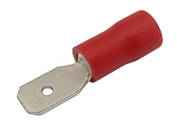 Konektor faston 4.8mm, vodič 0.5-1.5mm  červený