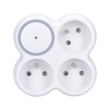 Prepäťová ochrana do zásuvky, 3x 230V, kontrolka "Protected", farba biela
