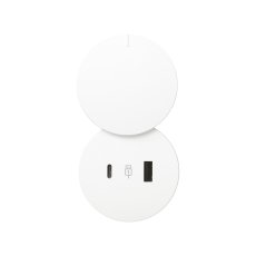 Ochranné magnetické víčko pro vestavné USB nabíječky Simon  Flash 60, barva bílá
