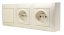 Zásuvkový blok nástenný 2x 250V / 16A a 1x vypínač č.1, farba krémová , bez kábla