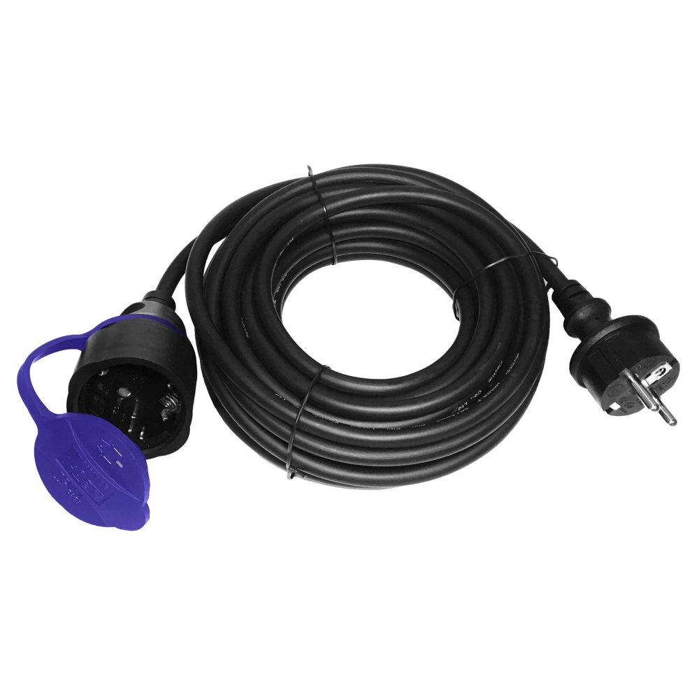 Gumový prodlužovací kabel 30m, odolný proti vodě a oleji, H07RN-F 3x1,5mm2, 230VAC/16A