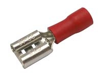 Zdierka faston 6.3mm, vodič 0.5-1.5mm červená